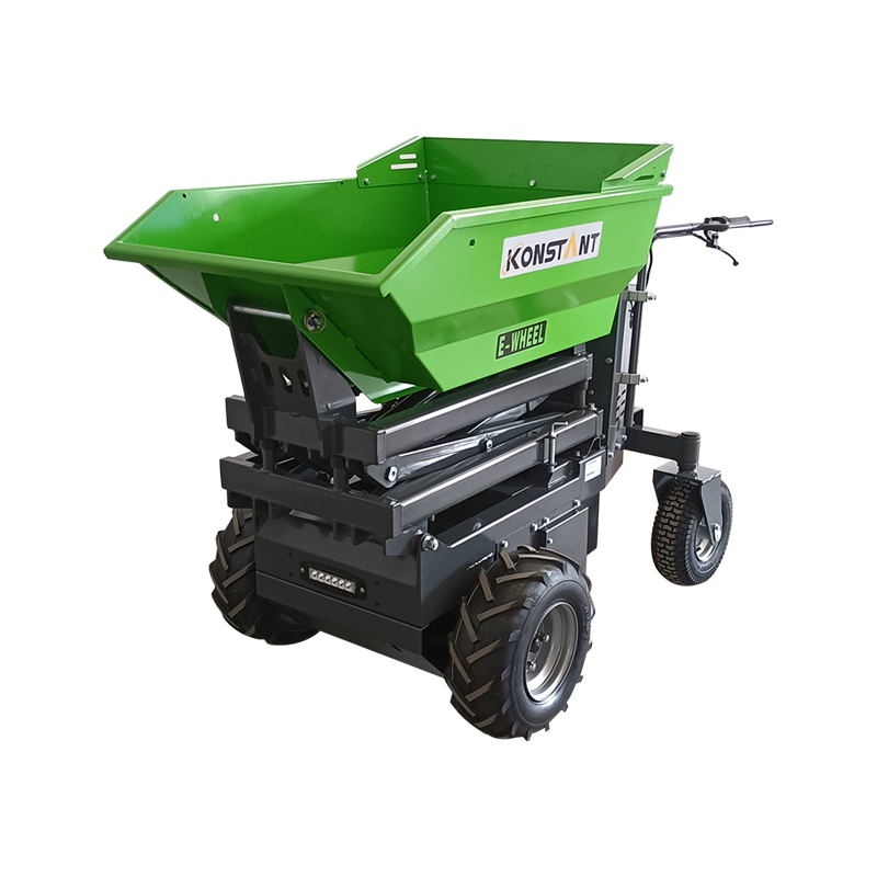 Potenza a carriola mini dumper 100% azionamento elettrico sistema freno elettromagnetico ribaltamento e sollevamento idraulico 